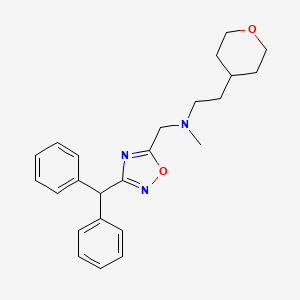 N-{[3-(diphenylmethyl)-1,2,4-oxadiazol-5-yl]methyl}-N-methyl-2-(tetrahydro-2H-pyran-4-yl)ethanamine