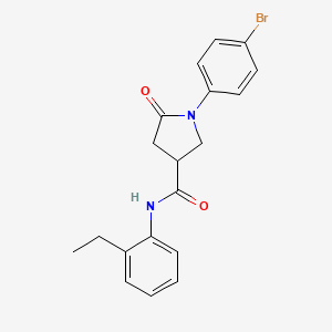 molecular formula C19H19BrN2O2 B5097111 1-(4-bromophenyl)-N-(2-ethylphenyl)-5-oxo-3-pyrrolidinecarboxamide 