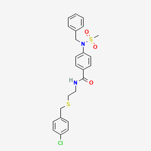 molecular formula C24H25ClN2O3S2 B5097119 4-[benzyl(methylsulfonyl)amino]-N-{2-[(4-chlorobenzyl)thio]ethyl}benzamide 