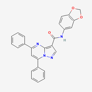 molecular formula C26H18N4O3 B5097148 N-1,3-benzodioxol-5-yl-5,7-diphenylpyrazolo[1,5-a]pyrimidine-3-carboxamide 