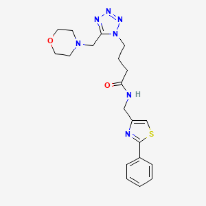 4-[5-(4-morpholinylmethyl)-1H-tetrazol-1-yl]-N-[(2-phenyl-1,3-thiazol-4-yl)methyl]butanamide