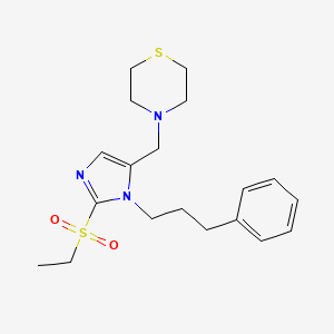 molecular formula C19H27N3O2S2 B5097171 4-{[2-(ethylsulfonyl)-1-(3-phenylpropyl)-1H-imidazol-5-yl]methyl}thiomorpholine 