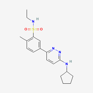 molecular formula C18H24N4O2S B5097174 5-[6-(cyclopentylamino)-3-pyridazinyl]-N-ethyl-2-methylbenzenesulfonamide 