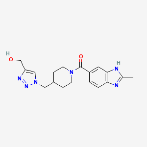 molecular formula C18H22N6O2 B5097240 [1-({1-[(2-methyl-1H-benzimidazol-5-yl)carbonyl]-4-piperidinyl}methyl)-1H-1,2,3-triazol-4-yl]methanol 