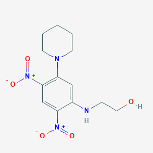 molecular formula C13H18N4O5 B5097260 2-{[2,4-dinitro-5-(1-piperidinyl)phenyl]amino}ethanol 