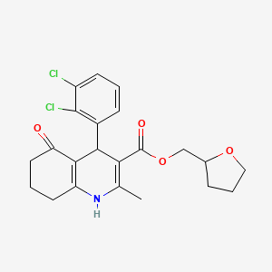 molecular formula C22H23Cl2NO4 B5097262 tetrahydro-2-furanylmethyl 4-(2,3-dichlorophenyl)-2-methyl-5-oxo-1,4,5,6,7,8-hexahydro-3-quinolinecarboxylate 