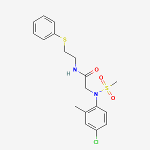 molecular formula C18H21ClN2O3S2 B5097336 N~2~-(4-chloro-2-methylphenyl)-N~2~-(methylsulfonyl)-N~1~-[2-(phenylthio)ethyl]glycinamide 