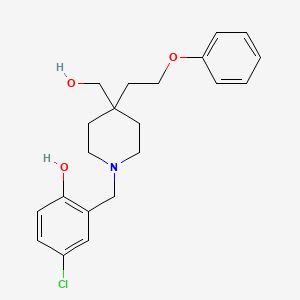 molecular formula C21H26ClNO3 B5097350 4-chloro-2-{[4-(hydroxymethyl)-4-(2-phenoxyethyl)-1-piperidinyl]methyl}phenol 