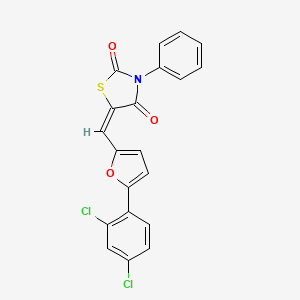 5-{[5-(2,4-dichlorophenyl)-2-furyl]methylene}-3-phenyl-1,3-thiazolidine-2,4-dione