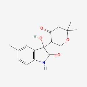 3-(6,6-dimethyl-4-oxooxan-3-yl)-3-hydroxy-5-methyl-1H-indol-2-one