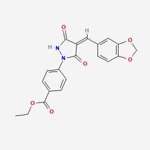 ethyl 4-[4-(1,3-benzodioxol-5-ylmethylene)-3,5-dioxo-1-pyrazolidinyl]benzoate