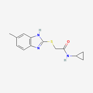 molecular formula C13H15N3OS B5097494 N-CYCLOPROPYL-2-[(5-METHYL-1H-13-BENZODIAZOL-2-YL)SULFANYL]ACETAMIDE 