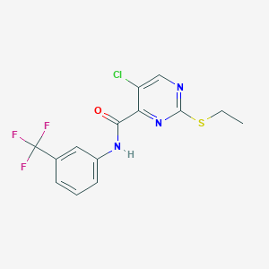 5-chloro-2-(ethylsulfanyl)-N-[3-(trifluoromethyl)phenyl]pyrimidine-4-carboxamide