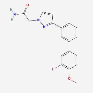 2-[3-[3-(3-Fluoro-4-methoxyphenyl)phenyl]pyrazol-1-yl]acetamide