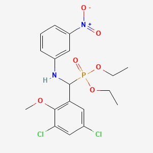 diethyl {(3,5-dichloro-2-methoxyphenyl)[(3-nitrophenyl)amino]methyl}phosphonate