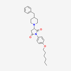 3-(4-benzyl-1-piperidinyl)-1-[4-(hexyloxy)phenyl]-2,5-pyrrolidinedione