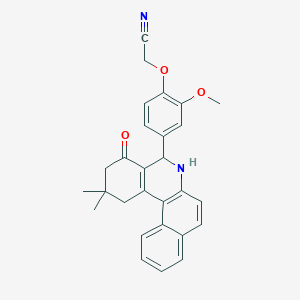 2-(4-{2,2-DIMETHYL-4-OXO-1H,2H,3H,4H,5H,6H-BENZO[A]PHENANTHRIDIN-5-YL}-2-METHOXYPHENOXY)ACETONITRILE