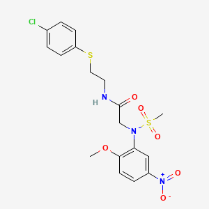 N~1~-{2-[(4-chlorophenyl)thio]ethyl}-N~2~-(2-methoxy-5-nitrophenyl)-N~2~-(methylsulfonyl)glycinamide