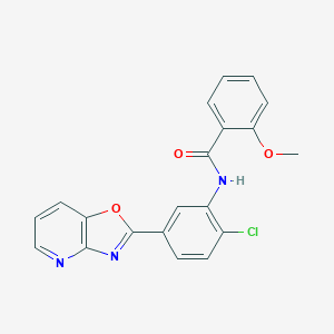 molecular formula C20H14ClN3O3 B509768 N-(2-chloro-5-[1,3]oxazolo[4,5-b]pyridin-2-ylphenyl)-2-methoxybenzamide CAS No. 898655-03-3