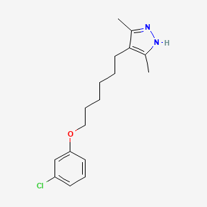 molecular formula C17H23ClN2O B5097706 4-[6-(3-chlorophenoxy)hexyl]-3,5-dimethyl-1H-pyrazole 