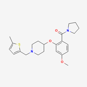 4-[5-methoxy-2-(1-pyrrolidinylcarbonyl)phenoxy]-1-[(5-methyl-2-thienyl)methyl]piperidine