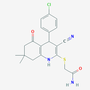 2-{[4-(4-chlorophenyl)-3-cyano-7,7-dimethyl-5-oxo-1,4,5,6,7,8-hexahydro-2-quinolinyl]thio}acetamide