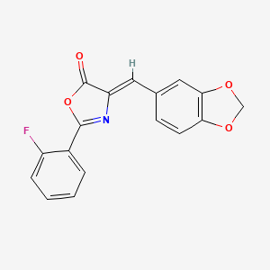 4-(1,3-benzodioxol-5-ylmethylene)-2-(2-fluorophenyl)-1,3-oxazol-5(4H)-one