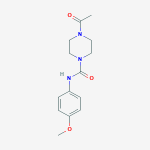 molecular formula C14H19N3O3 B509784 4-acetyl-N-(4-methoxyphenyl)-1-piperazinecarboxamide CAS No. 1034736-80-5