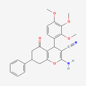 molecular formula C25H24N2O5 B5097843 2-amino-5-oxo-7-phenyl-4-(2,3,4-trimethoxyphenyl)-5,6,7,8-tetrahydro-4H-chromene-3-carbonitrile 