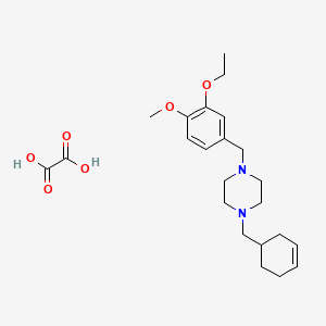 1-(Cyclohex-3-en-1-ylmethyl)-4-[(3-ethoxy-4-methoxyphenyl)methyl]piperazine;oxalic acid