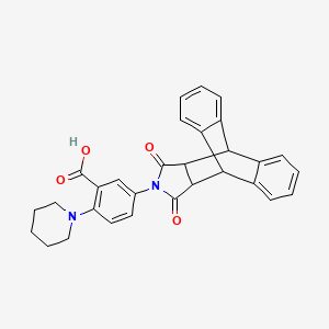 5-(16,18-dioxo-17-azapentacyclo[6.6.5.0~2,7~.0~9,14~.0~15,19~]nonadeca-2,4,6,9,11,13-hexaen-17-yl)-2-(1-piperidinyl)benzoic acid