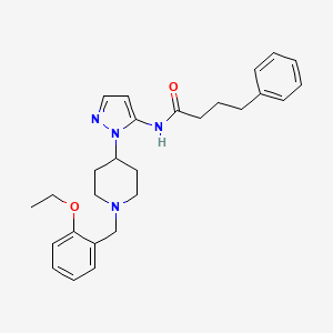 N-{1-[1-(2-ethoxybenzyl)-4-piperidinyl]-1H-pyrazol-5-yl}-4-phenylbutanamide