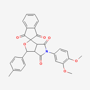 molecular formula C29H23NO7 B5097904 5-(3,4-dimethoxyphenyl)-3-(4-methylphenyl)-3a,6a-dihydrospiro[furo[3,4-c]pyrrole-1,2'-indene]-1',3',4,6(3H,5H)-tetrone 