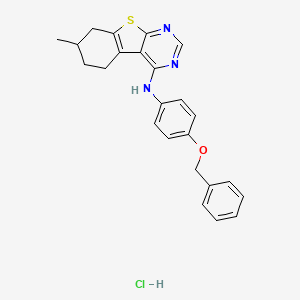 7-methyl-N-(4-phenylmethoxyphenyl)-5,6,7,8-tetrahydro-[1]benzothiolo[2,3-d]pyrimidin-4-amine;hydrochloride