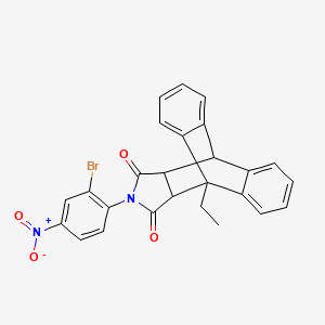 17-(2-Bromo-4-nitrophenyl)-1-ethyl-17-azapentacyclo[6.6.5.0~2,7~.0~9,14~.0~15,19~]nonadeca-2,4,6,9,11,13-hexaene-16,18-dione (non-preferred name)