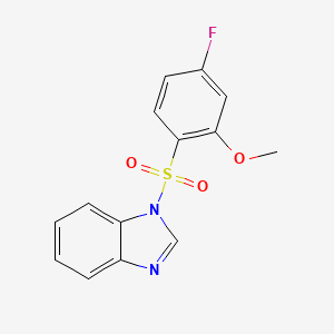 molecular formula C14H11FN2O3S B5097925 1-[(4-fluoro-2-methoxyphenyl)sulfonyl]-1H-benzimidazole 