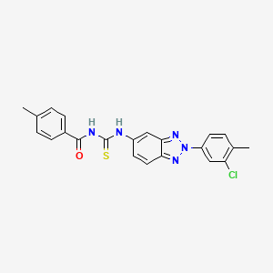 molecular formula C22H18ClN5OS B5097962 N-({[2-(3-chloro-4-methylphenyl)-2H-1,2,3-benzotriazol-5-yl]amino}carbonothioyl)-4-methylbenzamide 