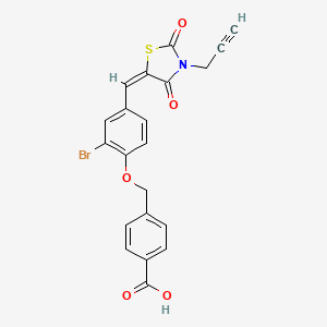 4-[(2-bromo-4-{[2,4-dioxo-3-(2-propyn-1-yl)-1,3-thiazolidin-5-ylidene]methyl}phenoxy)methyl]benzoic acid