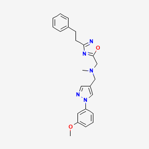 1-[1-(3-methoxyphenyl)-1H-pyrazol-4-yl]-N-methyl-N-{[3-(2-phenylethyl)-1,2,4-oxadiazol-5-yl]methyl}methanamine