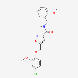 molecular formula C21H21ClN2O5 B5098061 5-[(4-chloro-2-methoxyphenoxy)methyl]-N-(2-methoxybenzyl)-N-methyl-3-isoxazolecarboxamide 