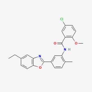 molecular formula C24H21ClN2O3 B5098079 5-chloro-N-[5-(5-ethyl-1,3-benzoxazol-2-yl)-2-methylphenyl]-2-methoxybenzamide 