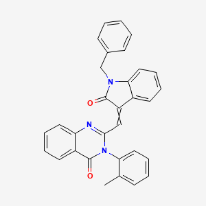 molecular formula C31H23N3O2 B5098084 2-[(1-Benzyl-2-oxoindol-3-ylidene)methyl]-3-(2-methylphenyl)quinazolin-4-one 