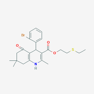 2-(Ethylsulfanyl)ethyl 4-(2-bromophenyl)-2,7,7-trimethyl-5-oxo-1,4,5,6,7,8-hexahydroquinoline-3-carboxylate