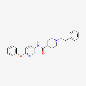 molecular formula C25H27N3O2 B5098095 N-(6-phenoxy-3-pyridinyl)-1-(2-phenylethyl)-4-piperidinecarboxamide 