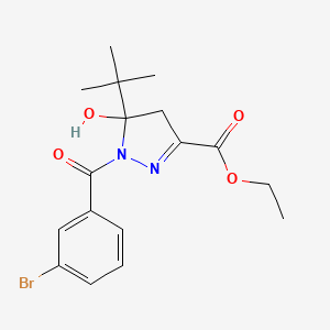 ethyl 1-(3-bromobenzoyl)-5-tert-butyl-5-hydroxy-4,5-dihydro-1H-pyrazole-3-carboxylate