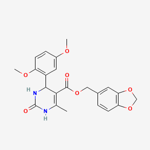 1,3-benzodioxol-5-ylmethyl 4-(2,5-dimethoxyphenyl)-6-methyl-2-oxo-1,2,3,4-tetrahydro-5-pyrimidinecarboxylate