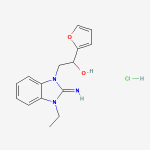 molecular formula C15H18ClN3O2 B5098164 2-(3-ethyl-2-imino-2,3-dihydro-1H-benzimidazol-1-yl)-1-(2-furyl)ethanol hydrochloride 