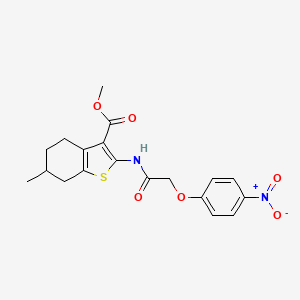 molecular formula C19H20N2O6S B5098178 methyl 6-methyl-2-{[(4-nitrophenoxy)acetyl]amino}-4,5,6,7-tetrahydro-1-benzothiophene-3-carboxylate 