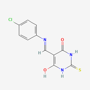 5-{[(4-CHLOROPHENYL)AMINO]METHYLIDENE}-2-SULFANYLIDENE-1,3-DIAZINANE-4,6-DIONE