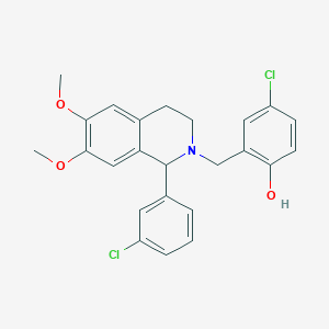 4-chloro-2-{[1-(3-chlorophenyl)-6,7-dimethoxy-3,4-dihydro-2(1H)-isoquinolinyl]methyl}phenol